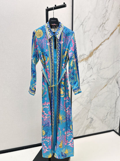 25fw new printed silk dress