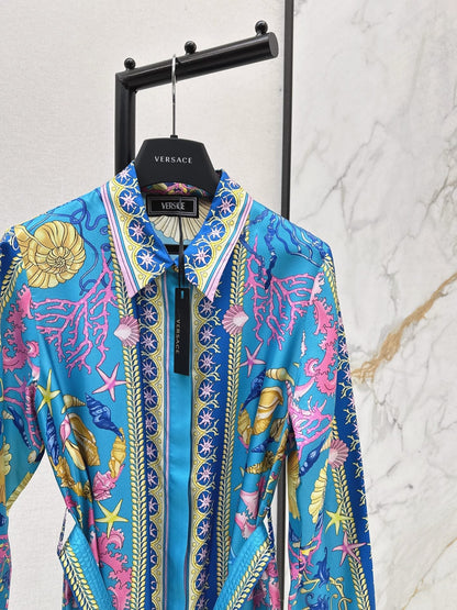 25fw new printed silk dress