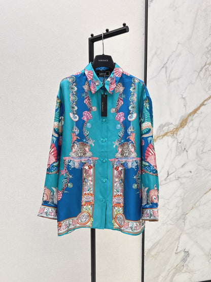 25fw new printed silk shirt