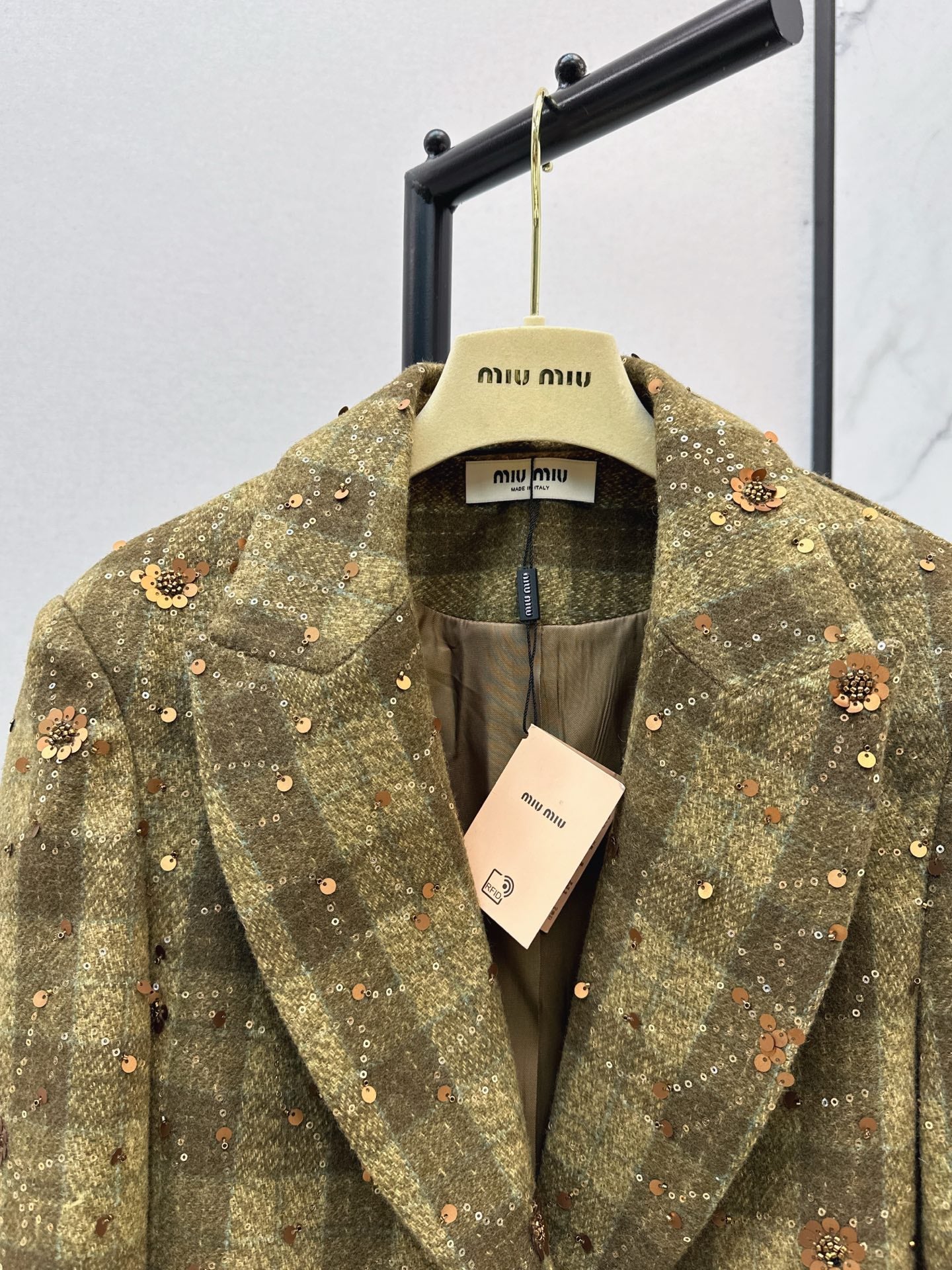 25 Plaid Series Beaded Sequined Blazer