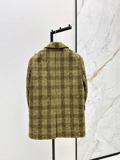 25 Plaid Series Beaded Sequined Blazer