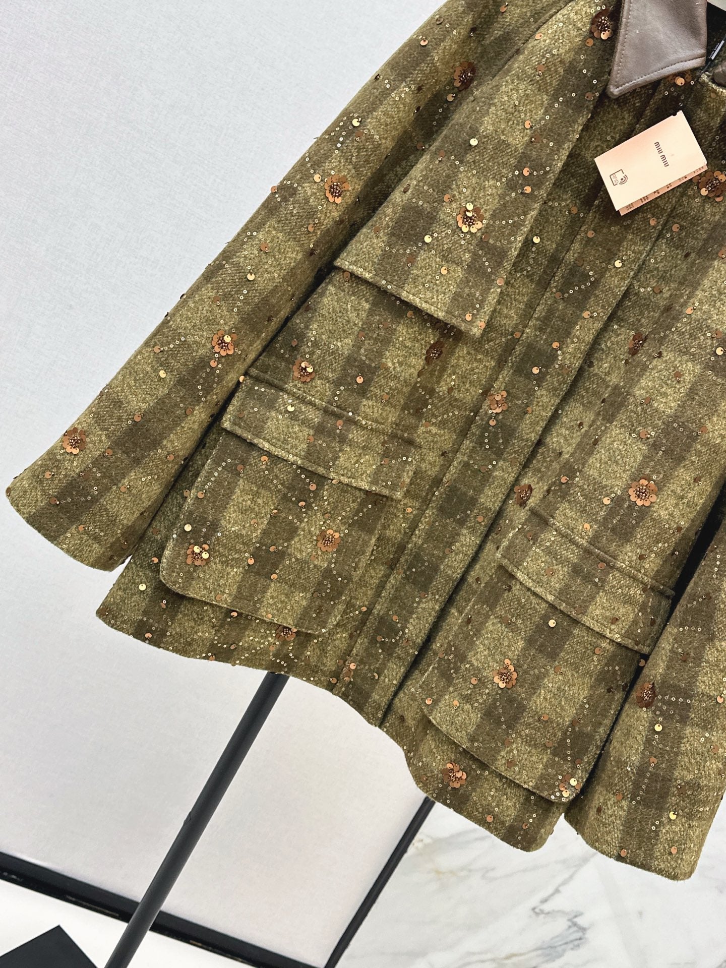 25 Plaid Series Beaded Sequin Fanl Jacket