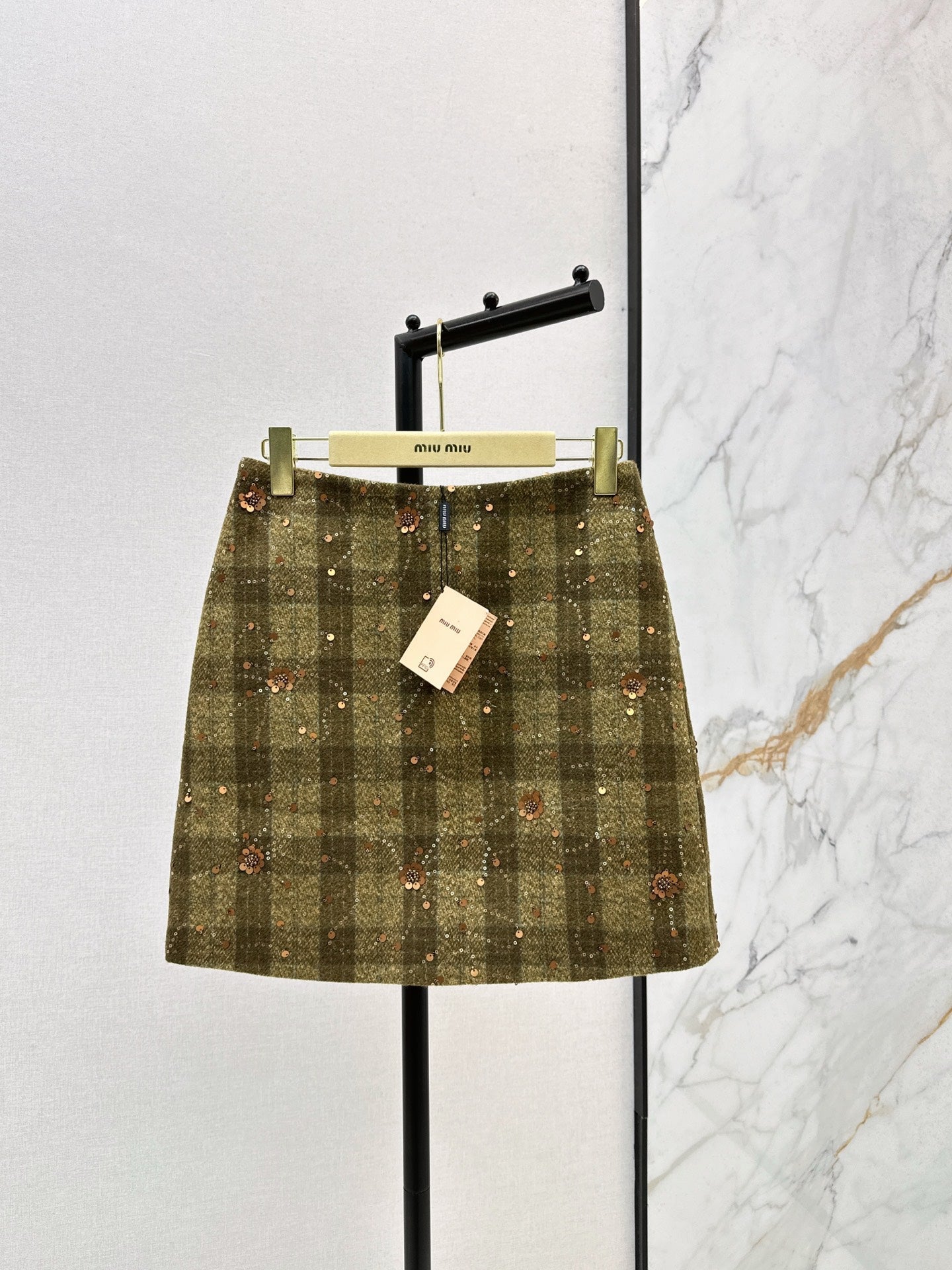 25fw new plaid beaded sequined vest jacket with skirt suit
