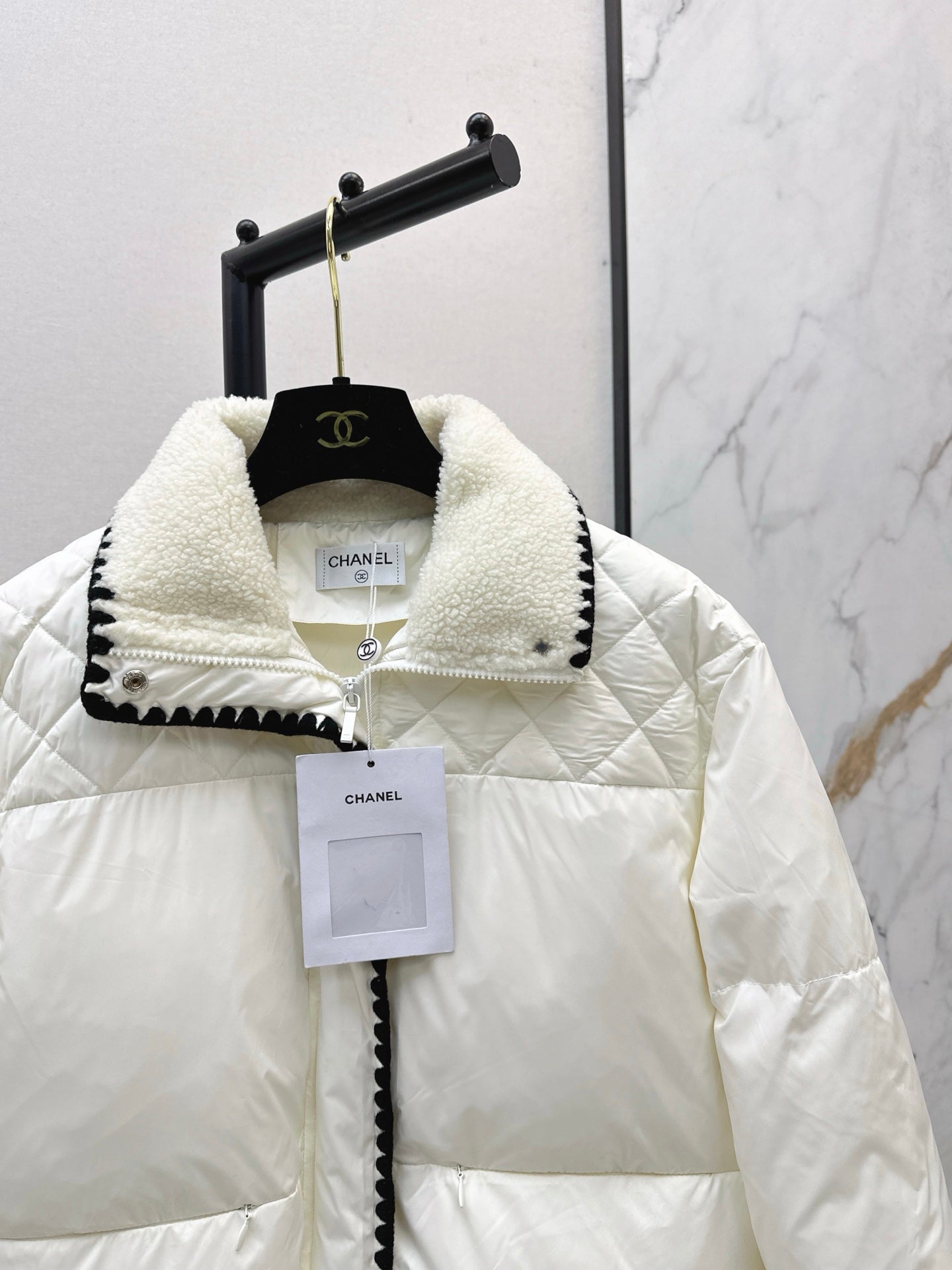 25fw new stand collar contrast color down jacket