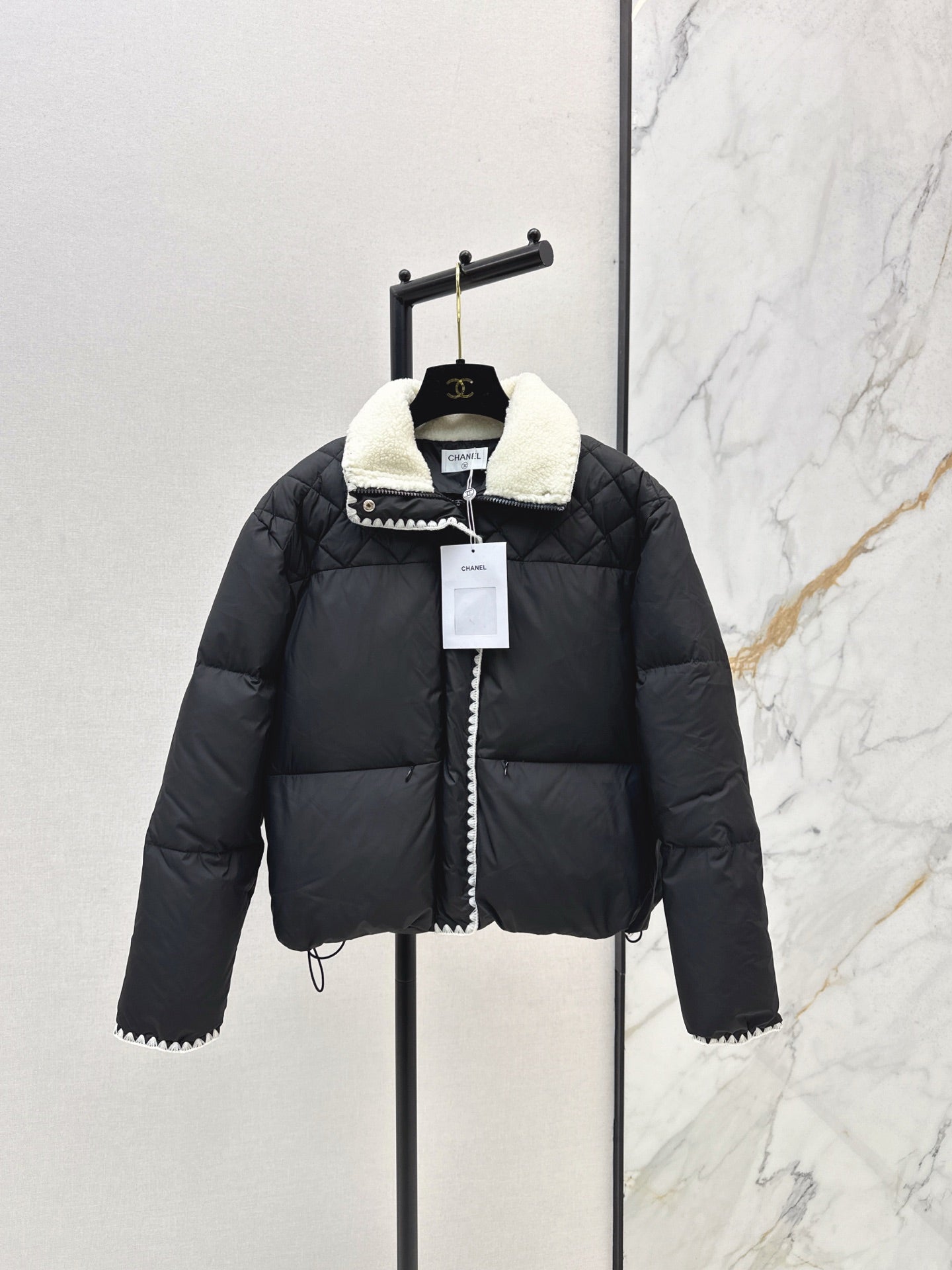 25fw new stand collar contrast color down jacket