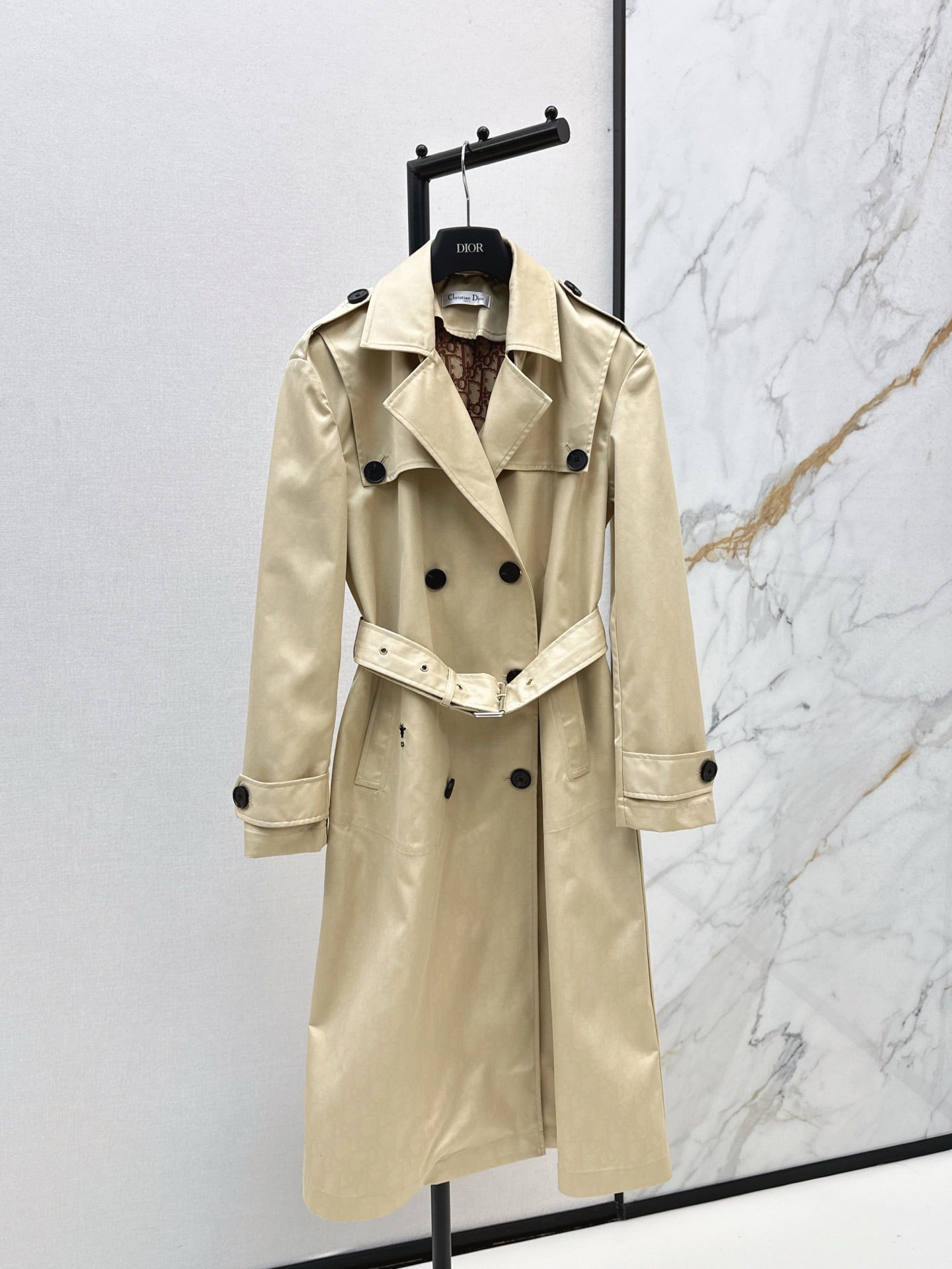 25fw new lapel belt windbreaker jacket