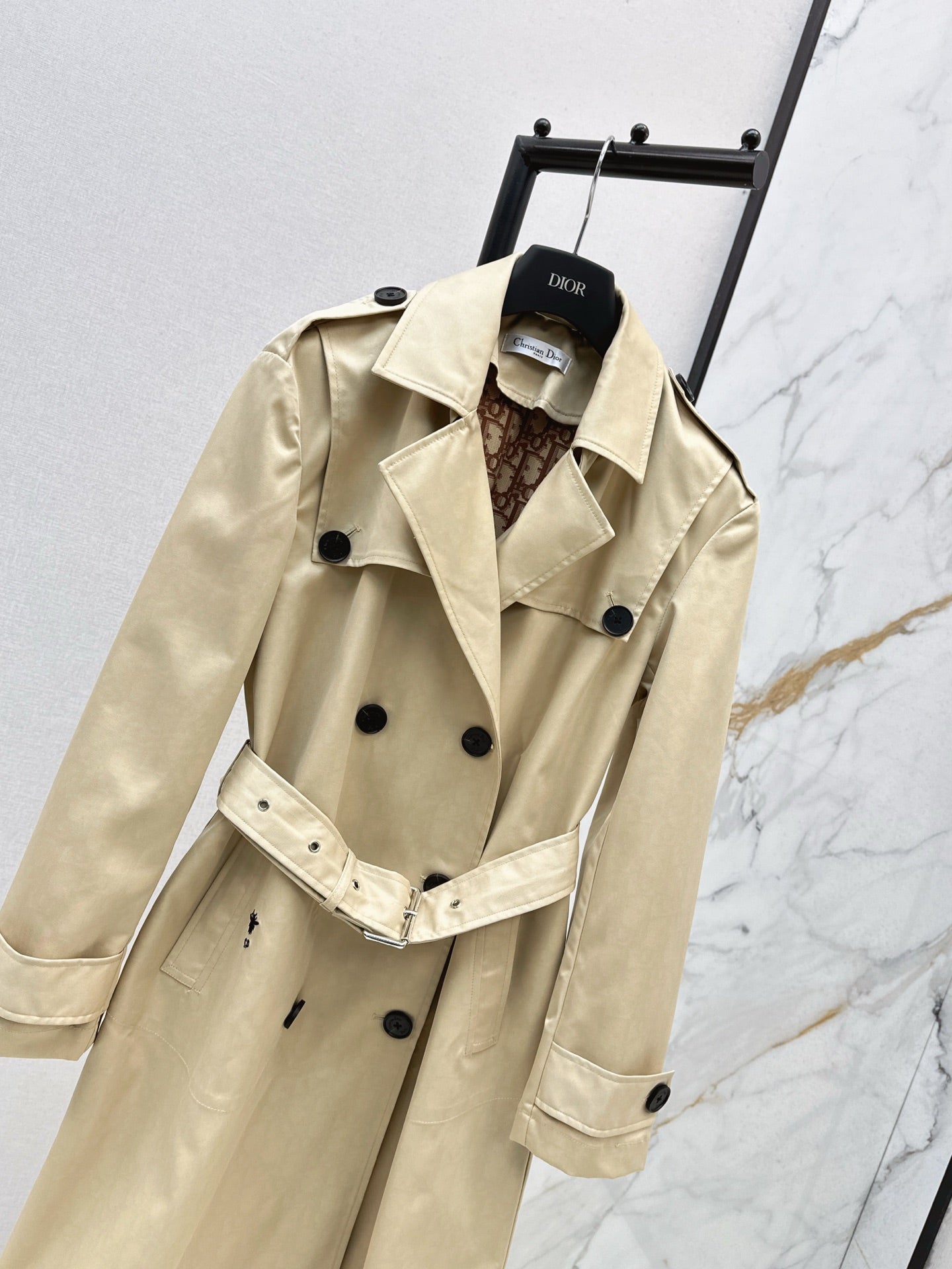 25fw new lapel belt windbreaker jacket