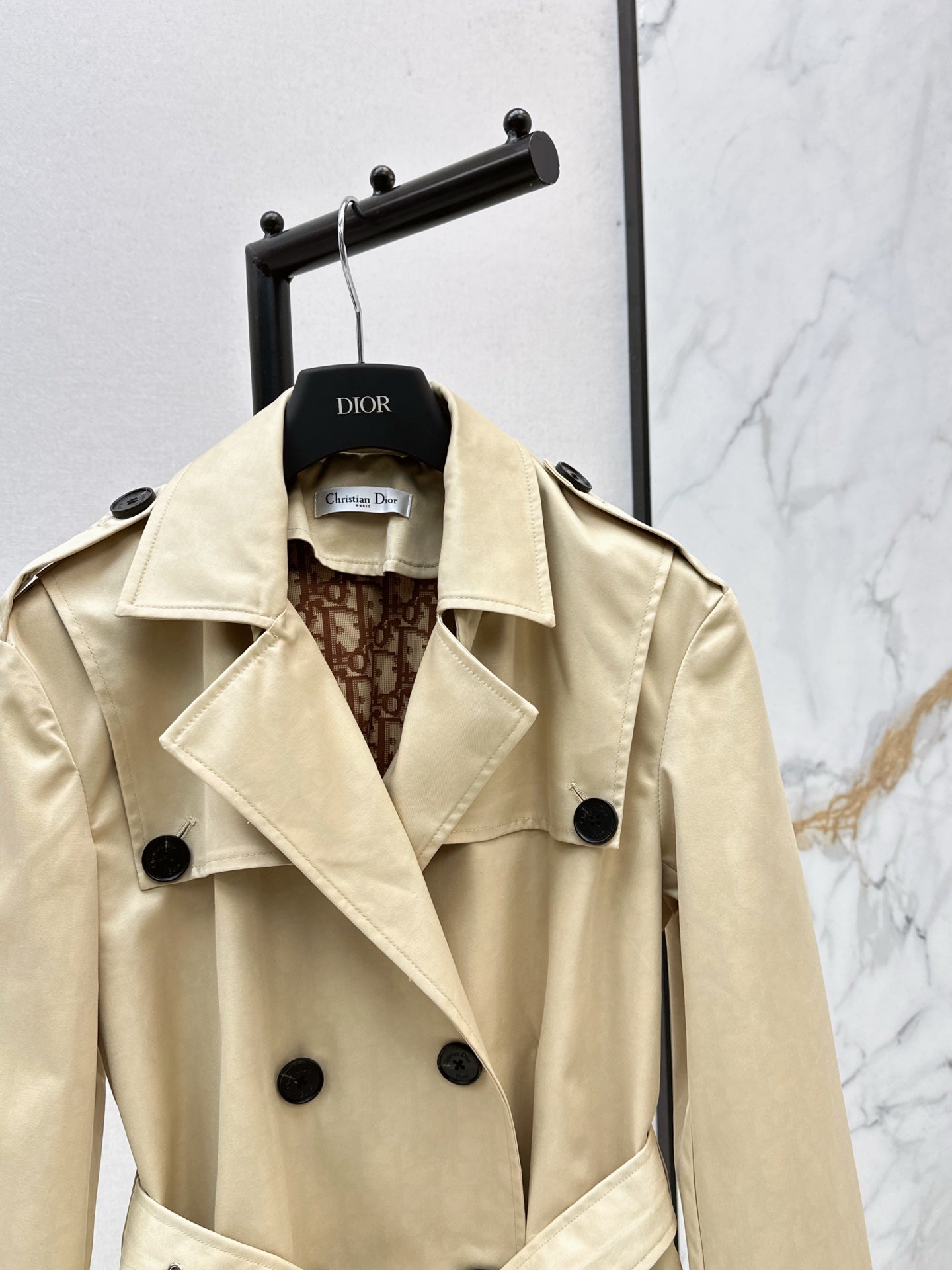 25fw new lapel belt windbreaker jacket