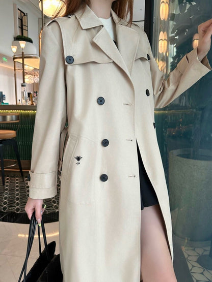 25fw new lapel belt windbreaker jacket