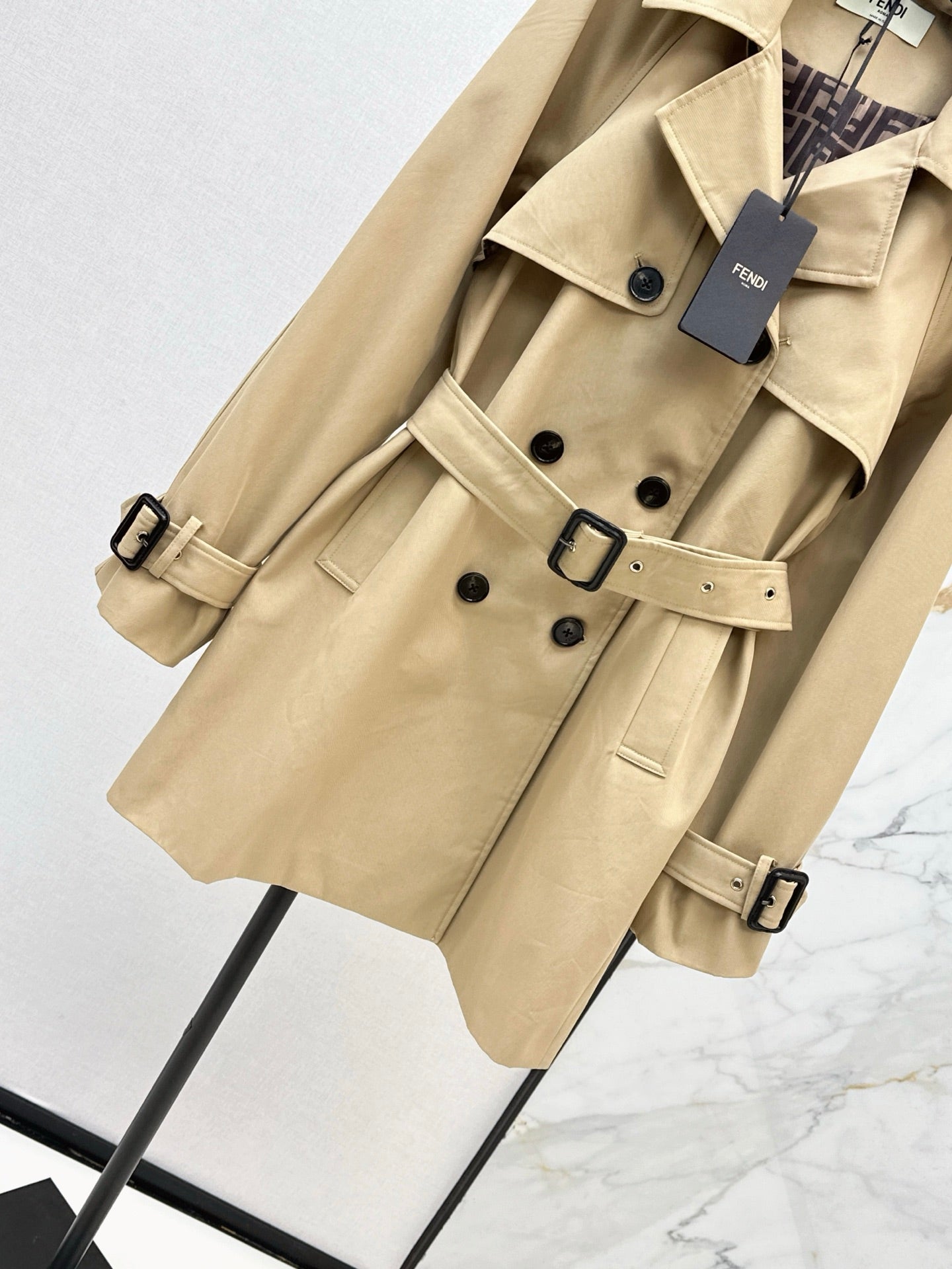 25fw new lapel belt windbreaker jacket