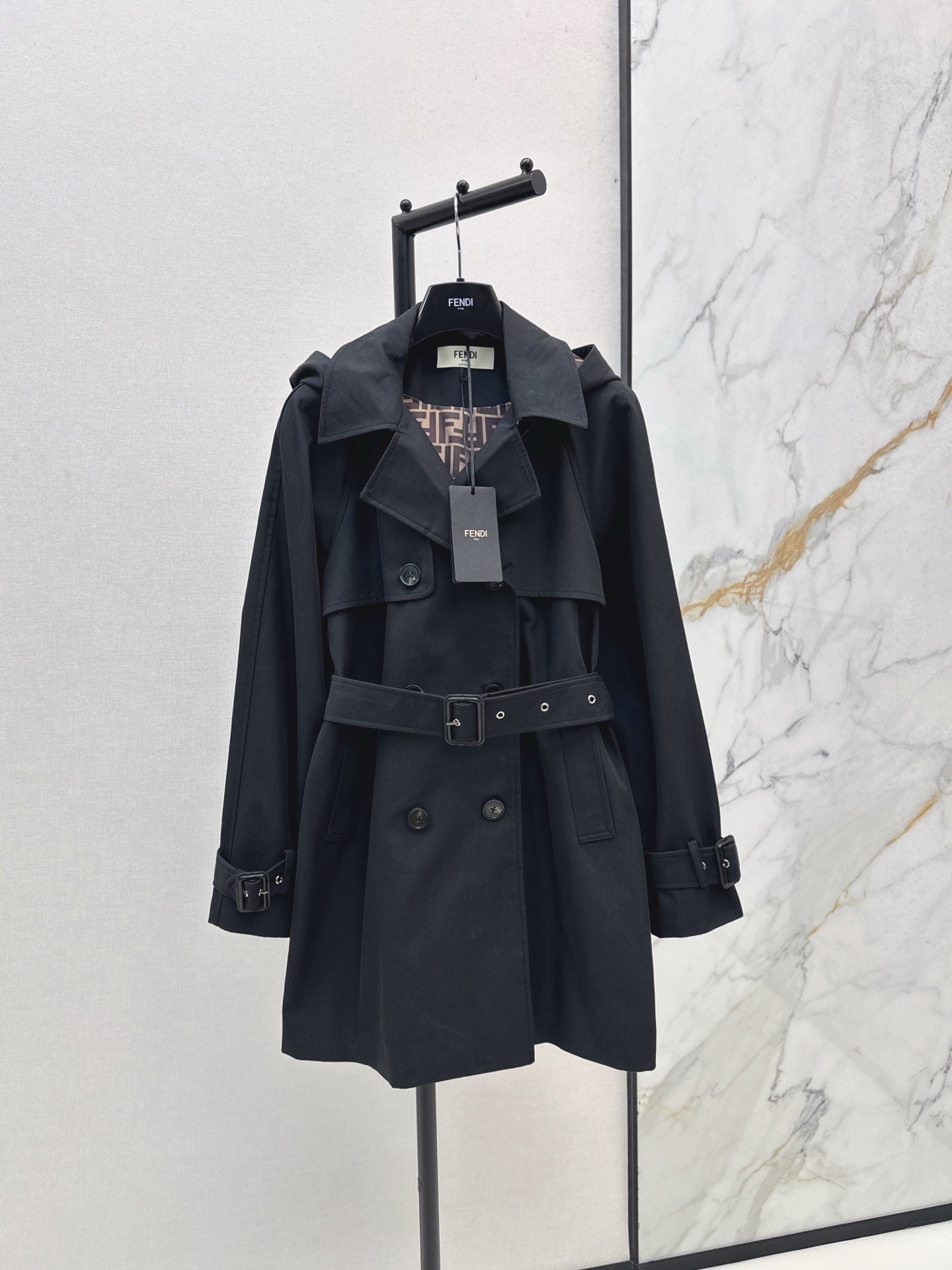25fw new lapel belt windbreaker jacket
