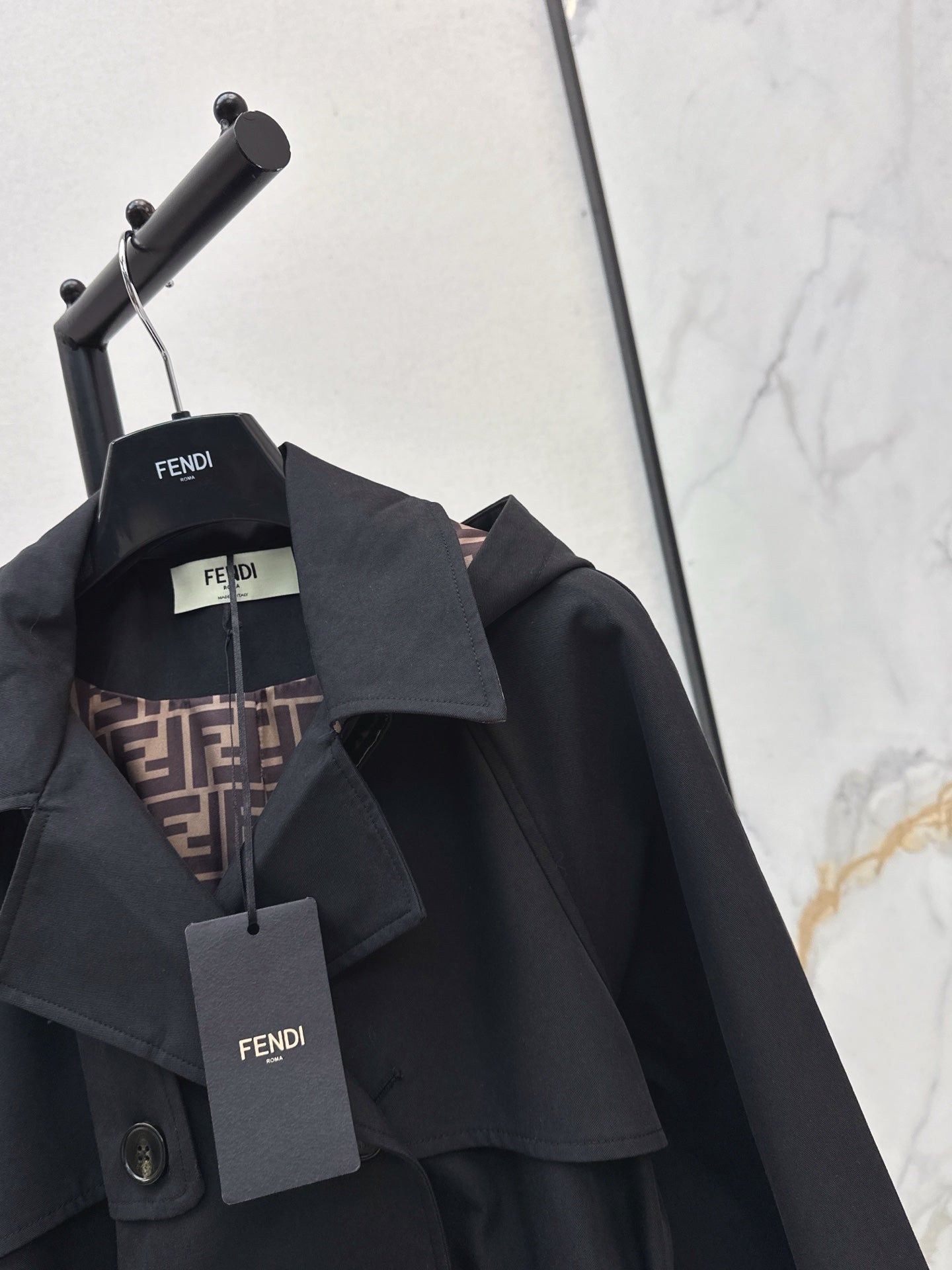 25fw new lapel belt windbreaker jacket