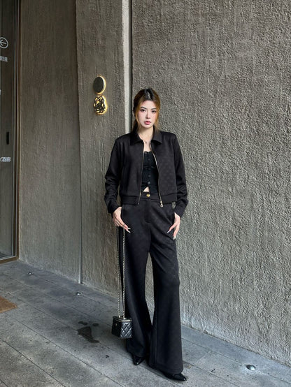 25fw new zipper jacket with trousers suit