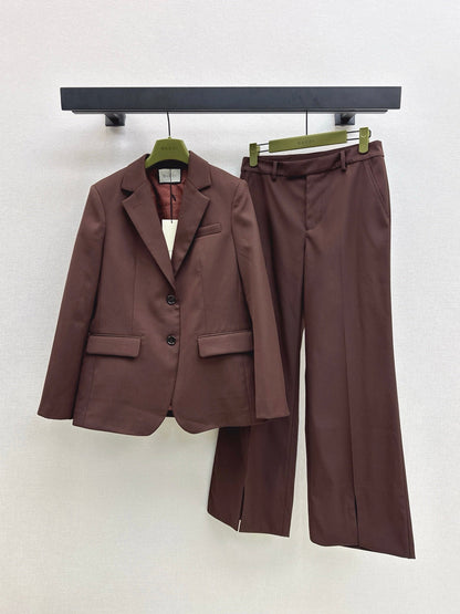 25fw new embroidered letter logo suit jacket + trousers set