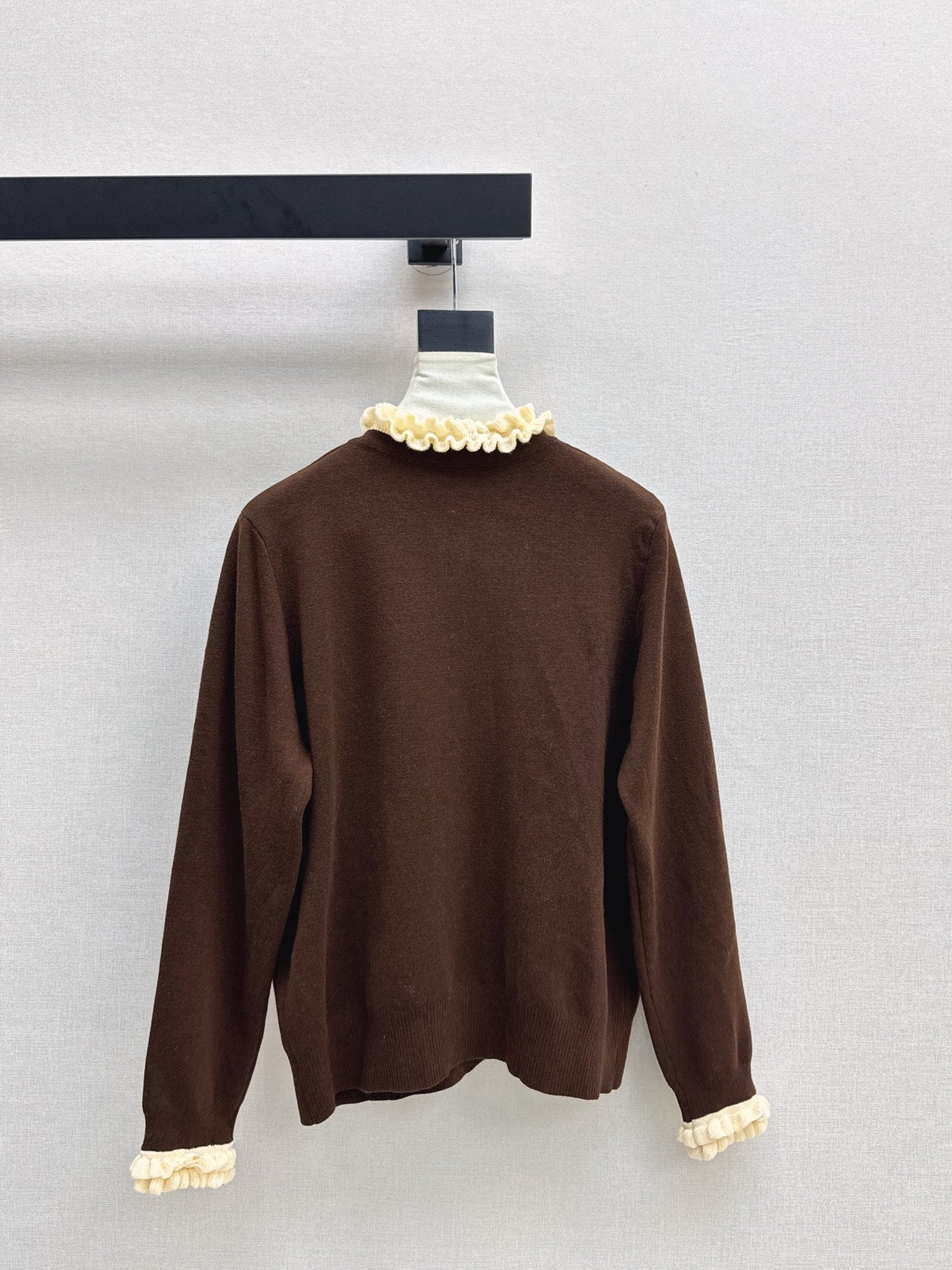 25fw new camellia fake two-piece knitted cardigan