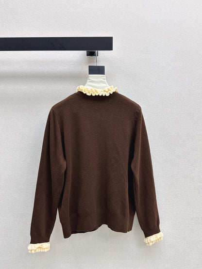 25fw new camellia fake two-piece knitted cardigan