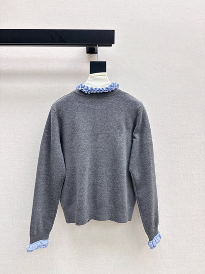 25fw new camellia fake two-piece knitted cardigan