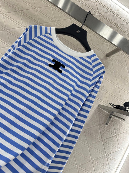 25fw new round neck striped long sleeves