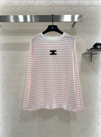 25fw new round neck striped long sleeves