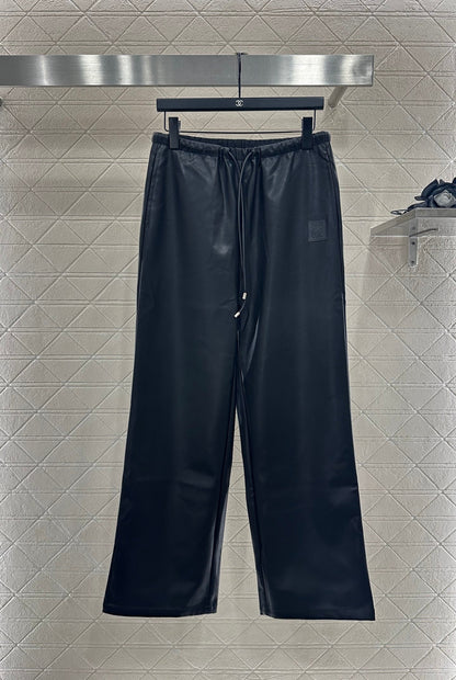 25fw new leather hooded jacket and trousers set