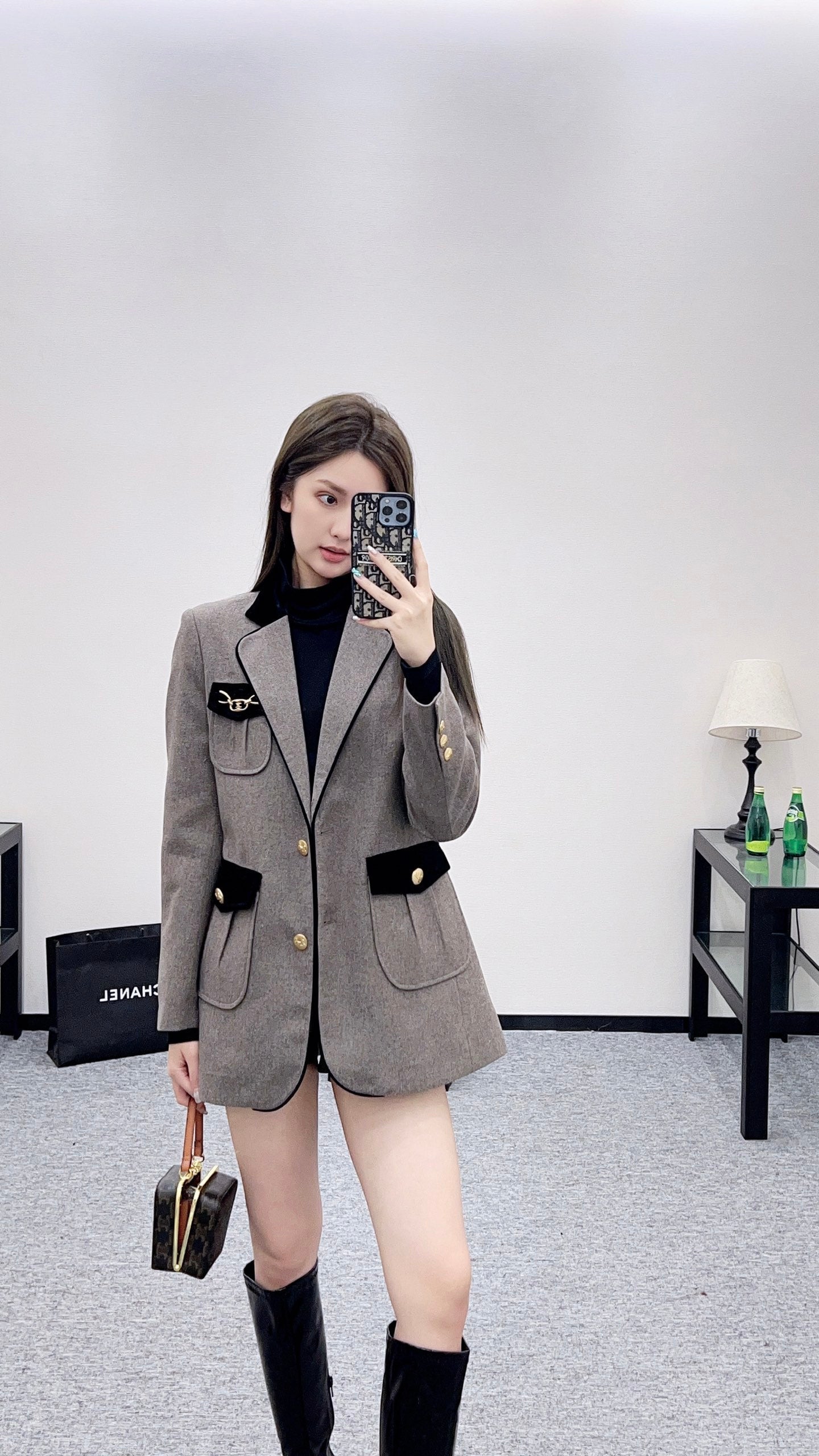 25fw new patchwork velvet suit jacket