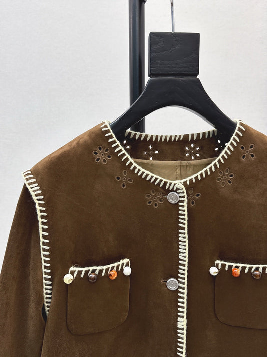 25fw new retro imitation suede jacket