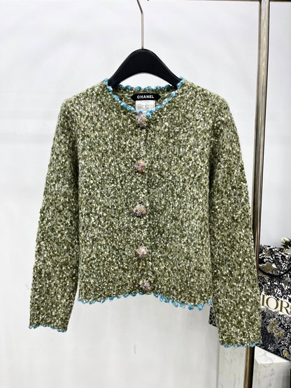 25 Handmade large diamond button cashmere cardigan