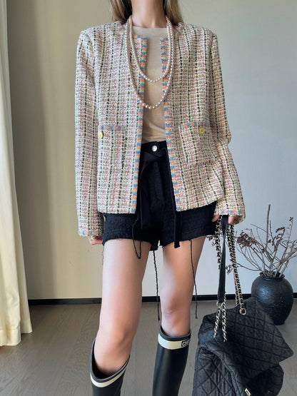 25 New woven woolen woolen woolen coat