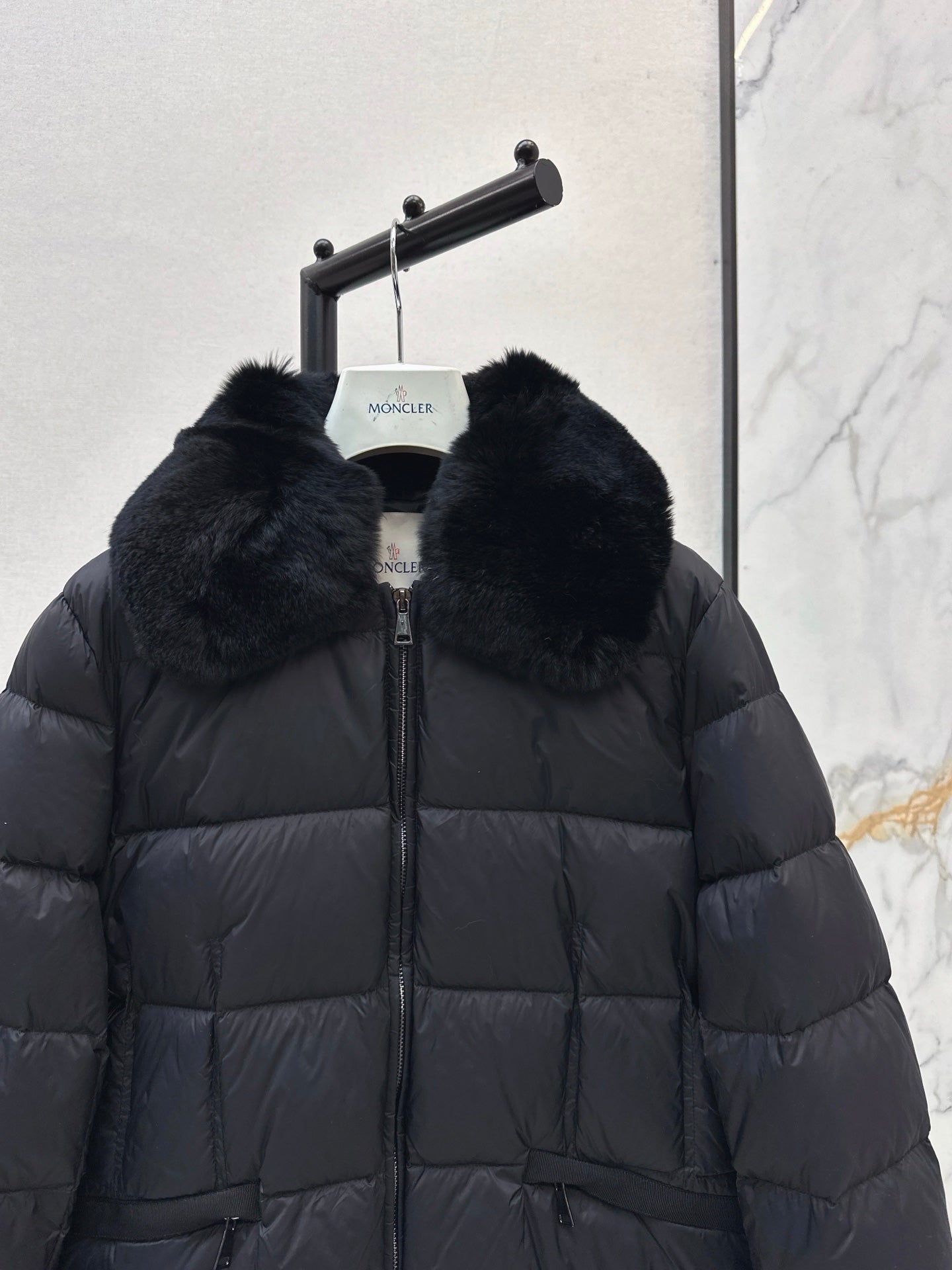 25 New Otter Rabbit fur collar zipper down jacket