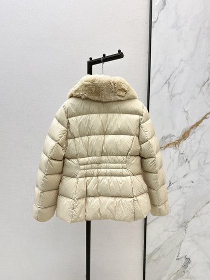 25 New Otter Rabbit fur collar zipper down jacket