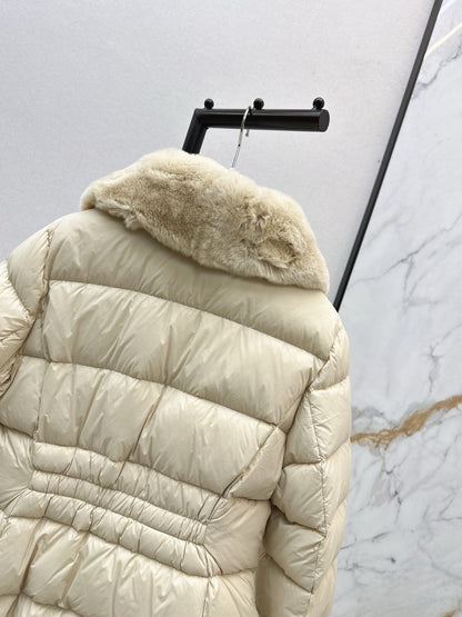 25 New Otter Rabbit fur collar zipper down jacket