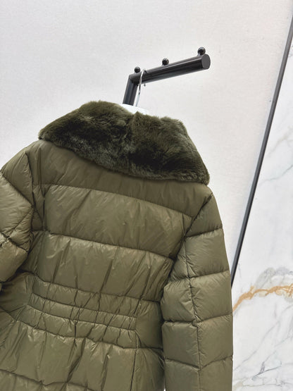 25 New Otter Rabbit fur collar zipper down jacket