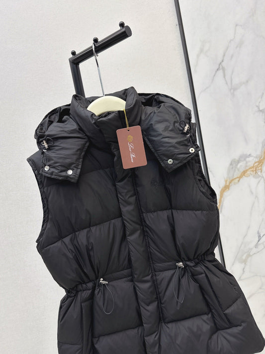 25 New drawstring waistband down vest jacket