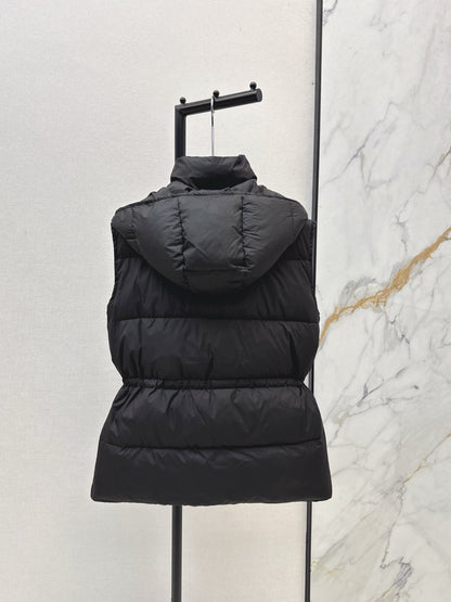 25 New drawstring waistband down vest jacket