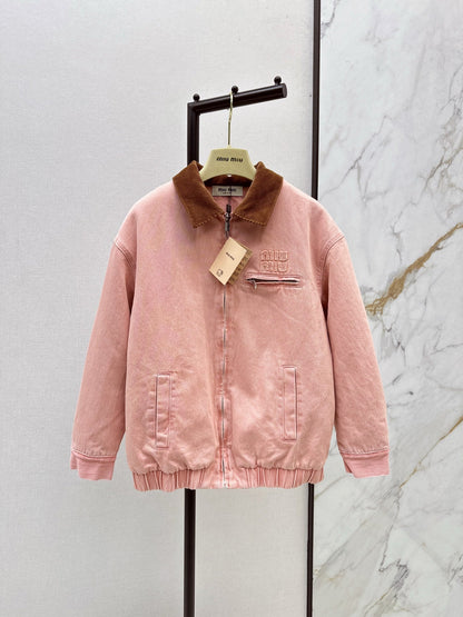 25 New collar spliced corduroy cotton jacket