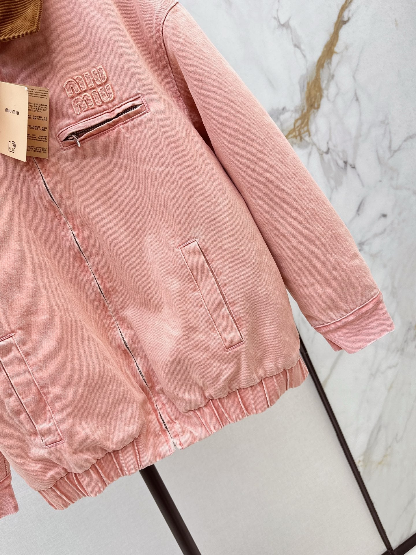 25 New collar spliced corduroy cotton jacket