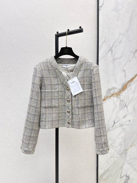25 New V-neck woven jacket