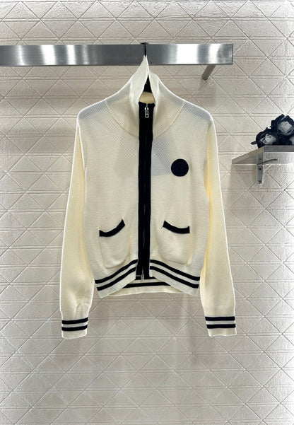25 Zipper knitted wool cardigan