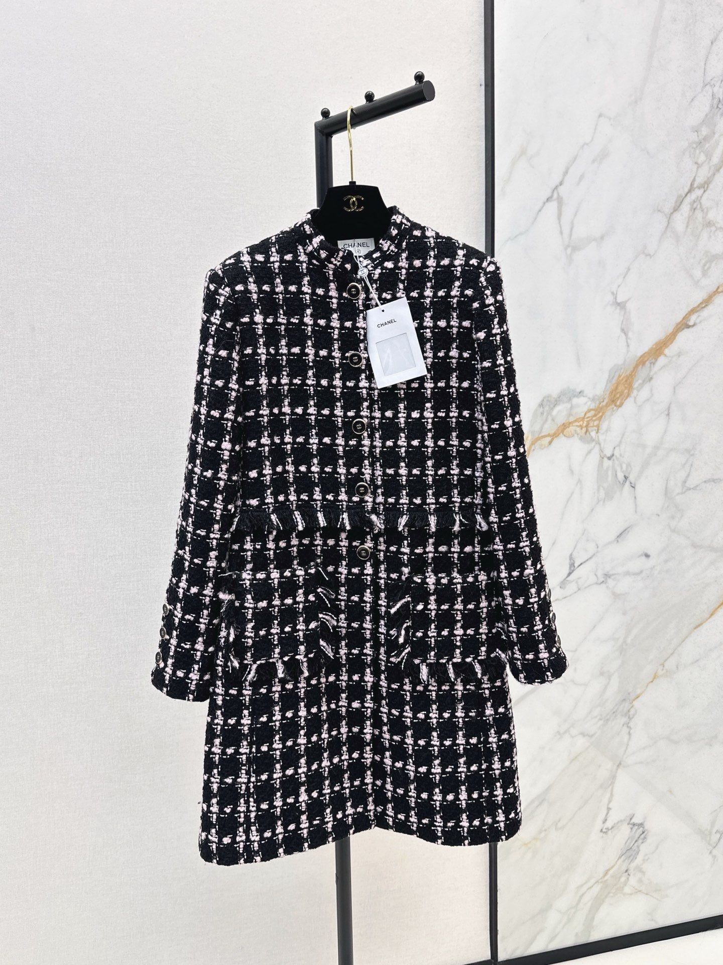 25 New Positioning Plaid Woven Long Dress