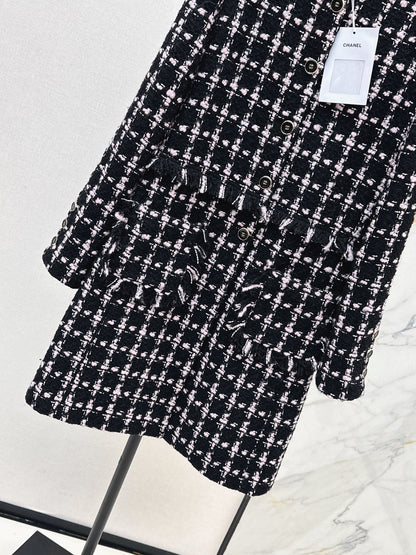 25 New Positioning Plaid Woven Long Dress