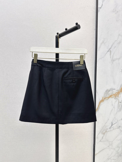 25 New leather buckle elastic pleated high waist skirt(wine red/BLACK)