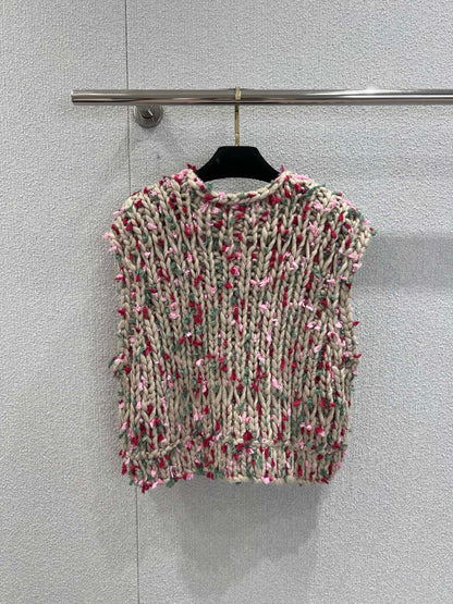 Vintage chunky needle three-button vest