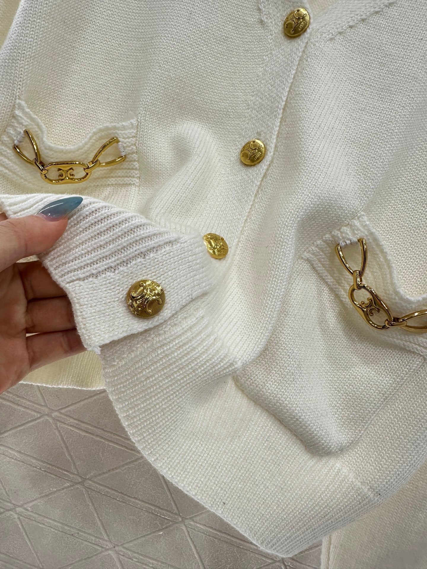 25fw new chain pocket knitted cardigan