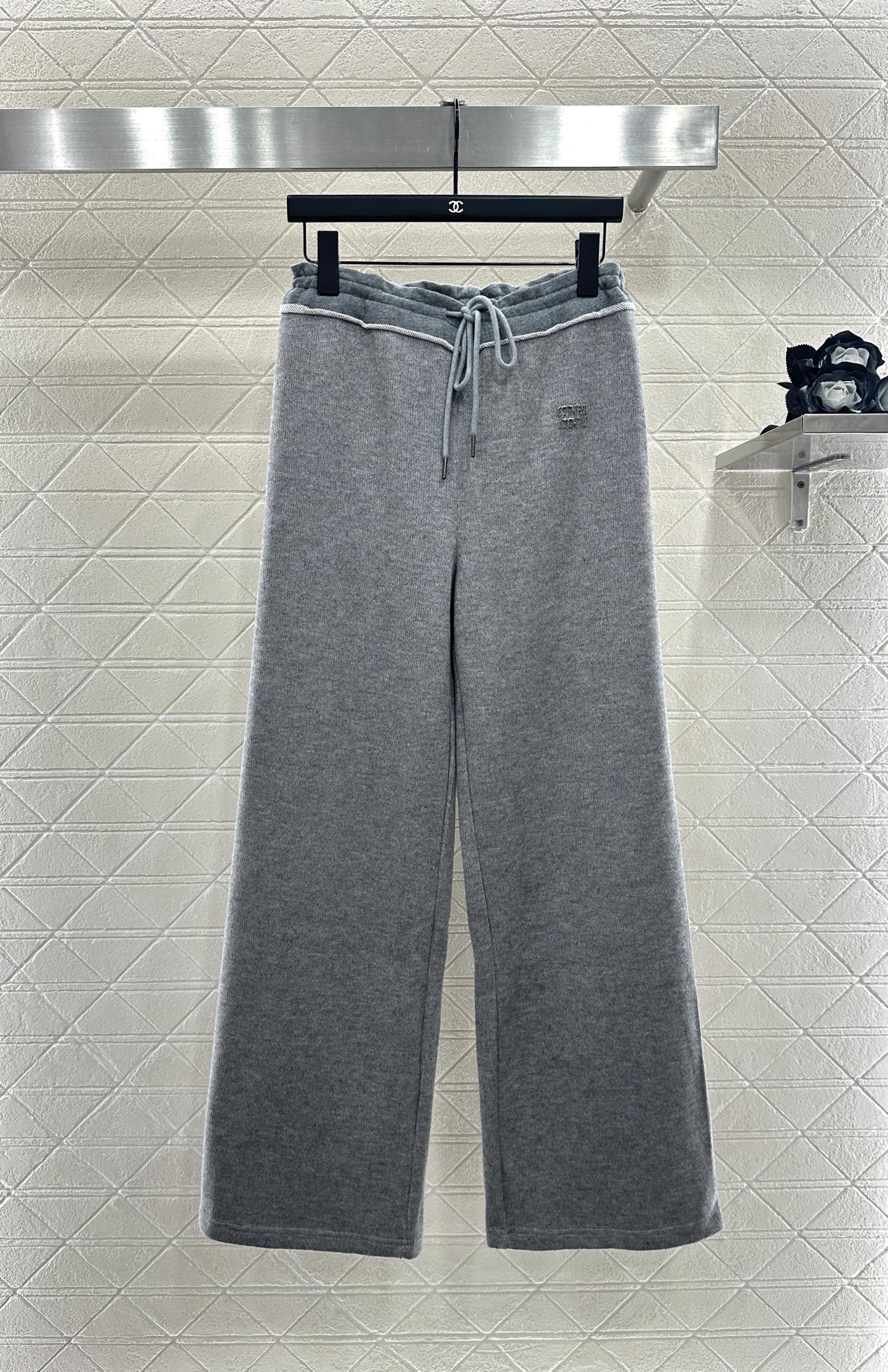 25fw new spliced drawstring wide-leg trousers