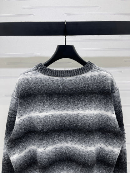 25fw new bow striped wool sweater