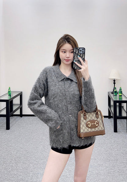 25fw new fleece knitted cardigan
