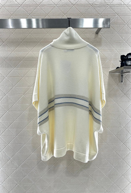 25fw new lapel high collar wool knitted cape