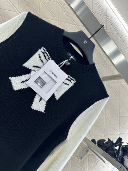 25fw new raglan bow wool knitted sweater