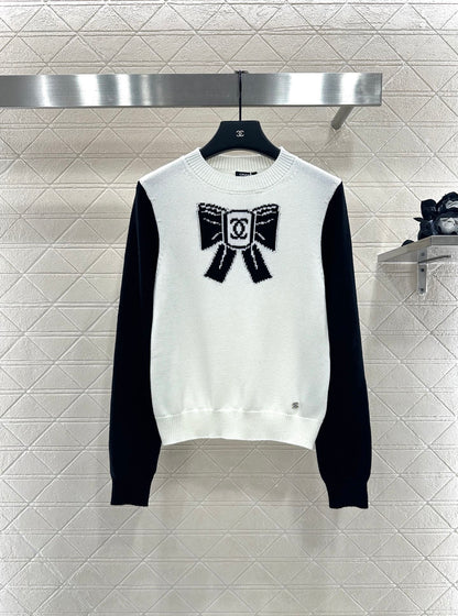 25fw new raglan bow wool knitted sweater