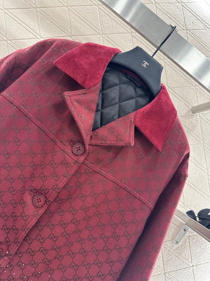 25fw new hot diamond cotton jacket and short skirt suit
